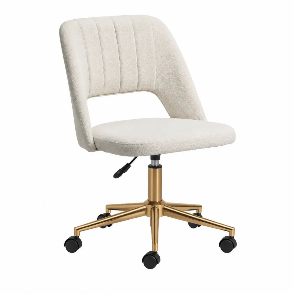 Modern Upholstered Office Chair with Adjustable Height and Caster Wheels