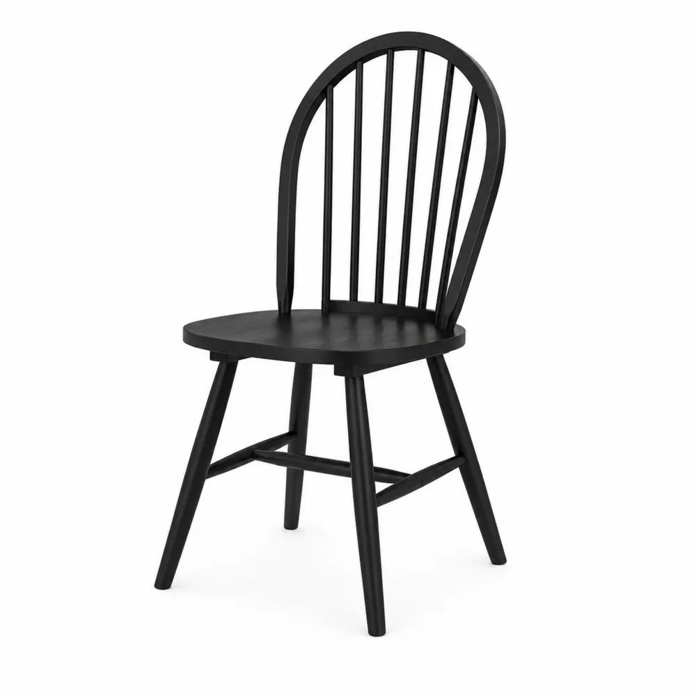 Windsor Dining Chair Solid Wood Black 40cm x 42cm x 90cm