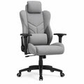 Office Chair Fabric High Back Adjustable Armrests Gray