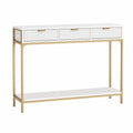Console Table with MDF Top and Steel Frame White 120cm x 30cm x 80cm