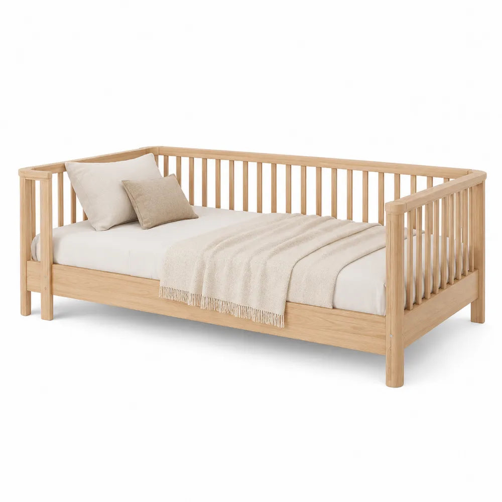Solid Oak Wood Daybed with Pillow Set