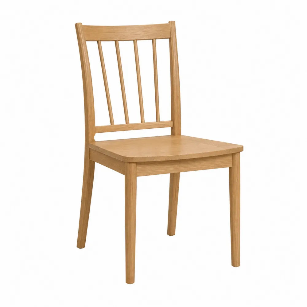 Wood Dining Chair Oak Finish 17.7in x 15.7in x 35.4in