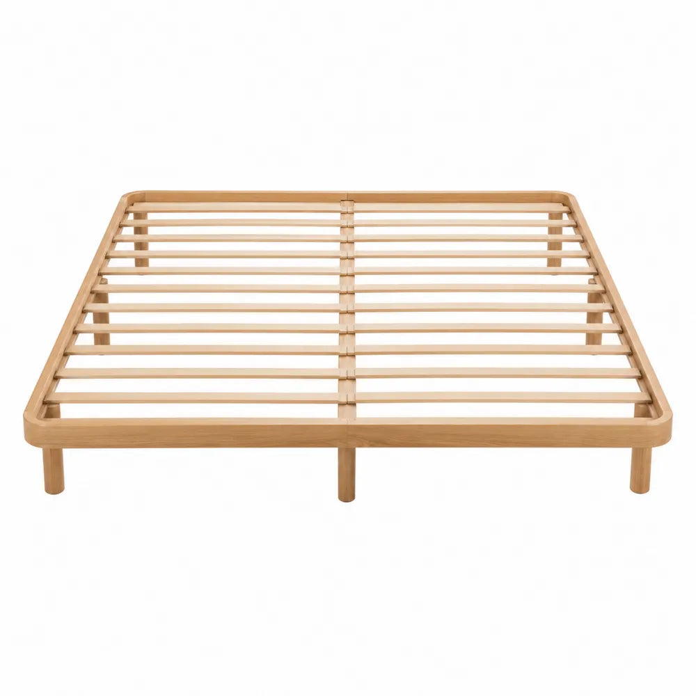 Queen Platform Bed Frame Bamboo Natural Finish 203cm x 152cm x 30cm