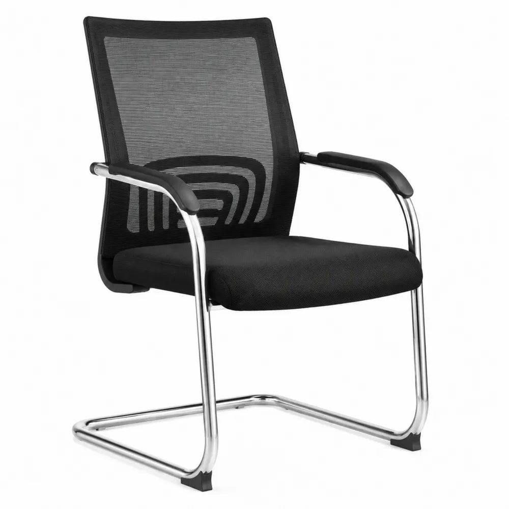 Mesh Back Cantilever Office Chair with Chrome Frame Black