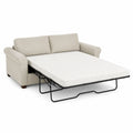 Beige Fabric Sleeper Sofa with Rolled Arms and Pull-Out Bed