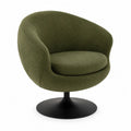 Swivel Lounge Chair with Wool Upholstery and Metal Base, 80cm Height