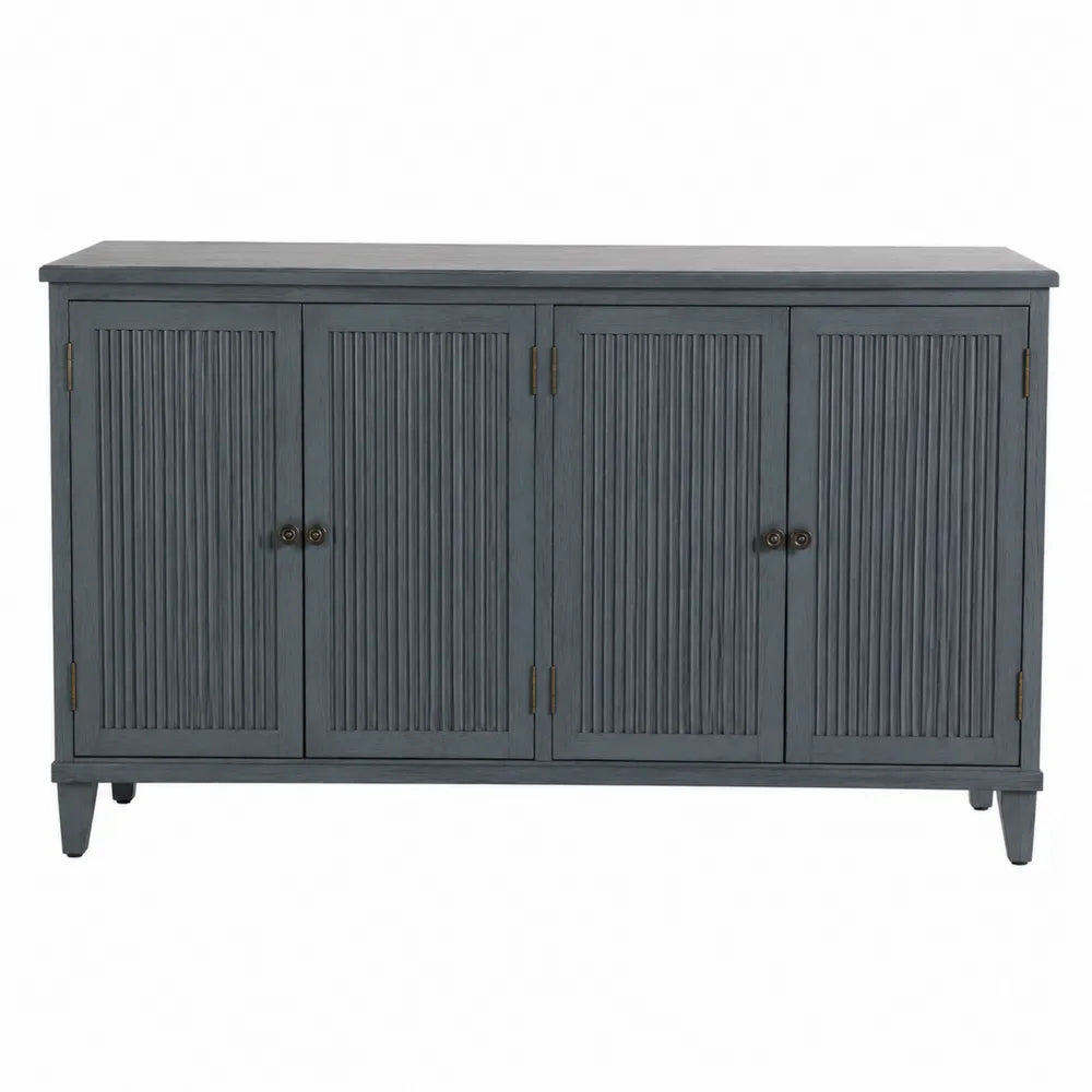 Wooden Sideboard Buffet with 4 Doors, Gray