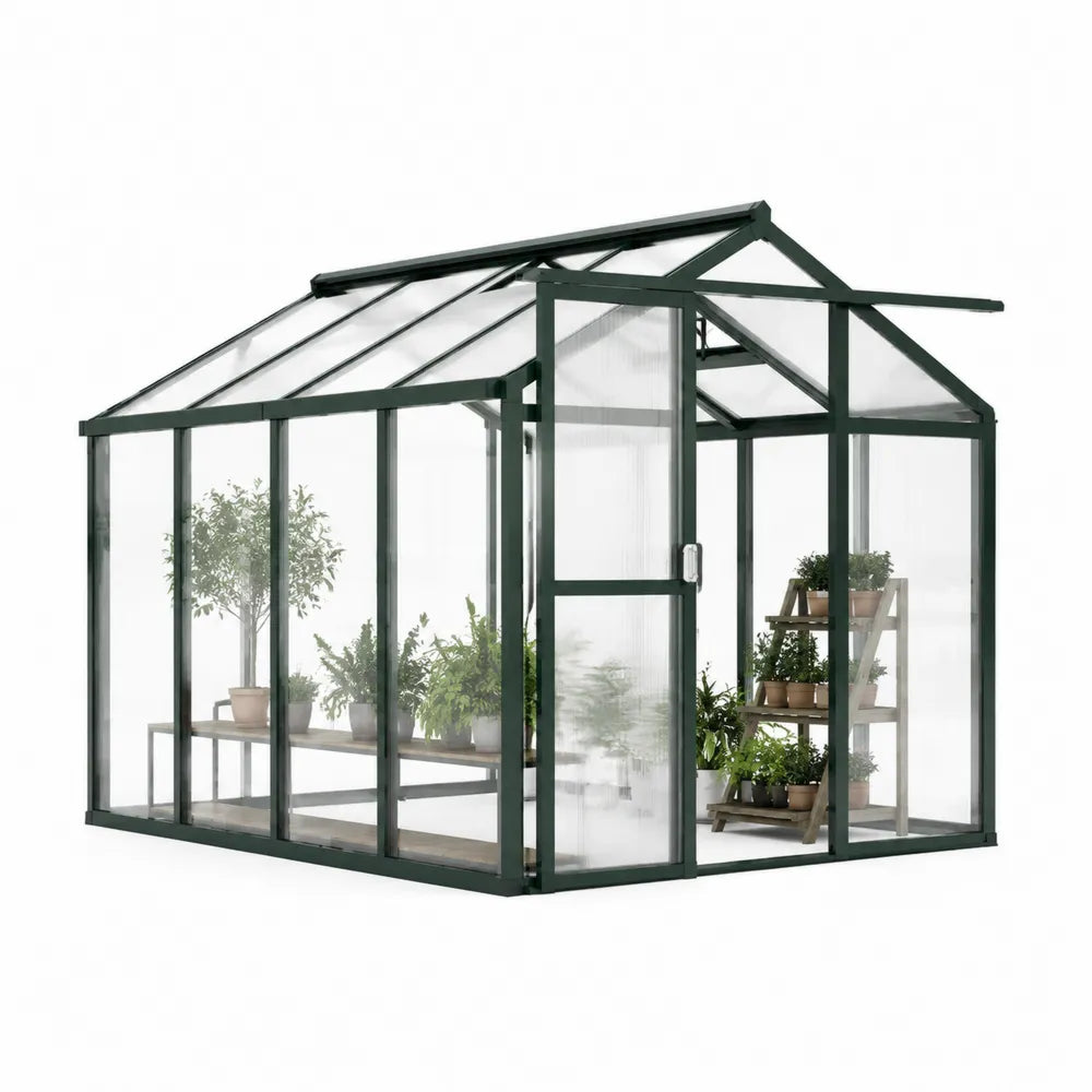 Aluminium Frame Greenhouse with Polycarbonate Panels