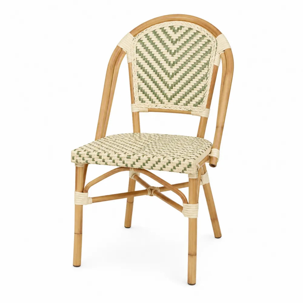 Rattan Dining Chair with Woven Backrest and Seat