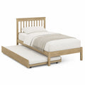 Twin Trundle Bed Solid Wood Natural Finish 198cm