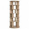 Rotating Tower Bookshelf Wood Natural Finish 60x60x180 cm
