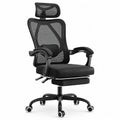 Ergonomic Mesh Office Chair with Headrest and Footrest Black