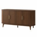Wooden Sideboard Buffet Oval Shape Oak Wood Brown 150cm