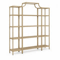 Metal Frame Bookcase with Natural Wood Veneer Shelves 197cm x 150cm x 35cm