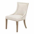 Linen Upholstered Dining Chair with Solid Wood Frame
