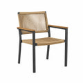 Outdoor Armchair with Rope Backrest and Aluminum Frame