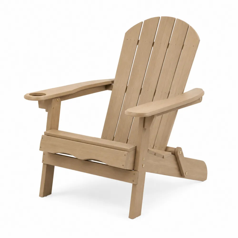 Outdoor Adirondack Chair HDPE Beige 90cm x 75cm x 90cm
