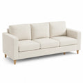 Three-Seater Fabric Sofa Polyester Beige 210cm