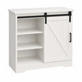Wooden Sideboard with Sliding Barn Door White 90cm x 35cm x 81cm