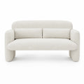 Modern Two-Seater Bouclé Fabric Sofa Cream 150cm