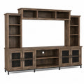 Rustic Wood Entertainment Center with Adjustable Shelves
