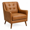 Faux Leather Armchair Brown 35.4in x 31.5in x 33.5in