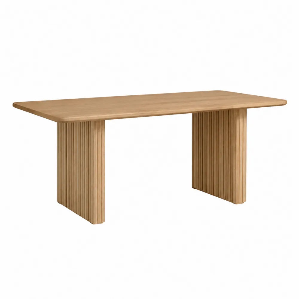 Rectangular Oak Dining Table Solid Wood 180x90x75cm