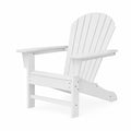 Outdoor Adirondack Chair Slatted Design Polywood White 80H x 75W x 91D cm