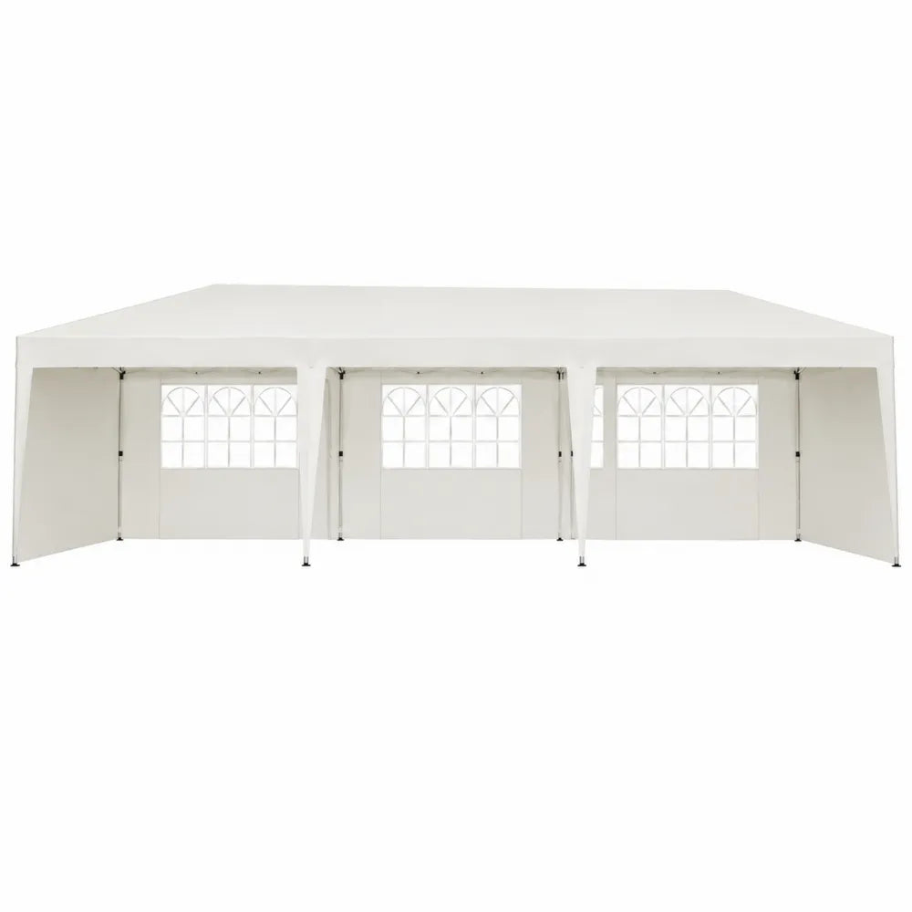 Rectangular Polyethylene Party Tent with Windows White 9m x 3m