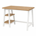 Wood Desk with Shelves White 120x60x75cm